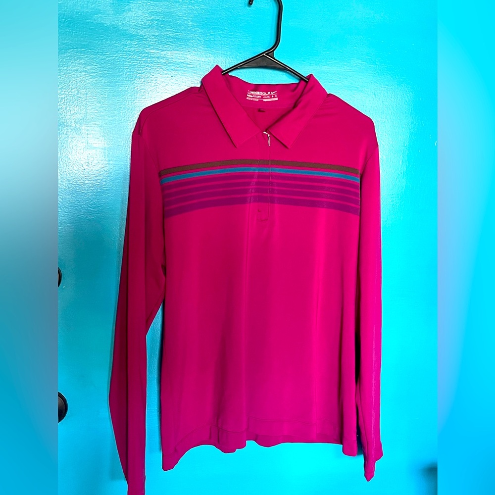Nike Women’s 1/4 Zip Golf Magenta Polo Shirt - SZ L (12/14)